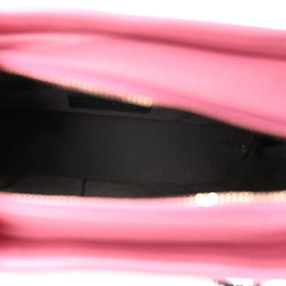 Chanel Aged Calfskin Chevron Quilted Small Gabrielle Hobo Dark Pink Navy 5 of 13