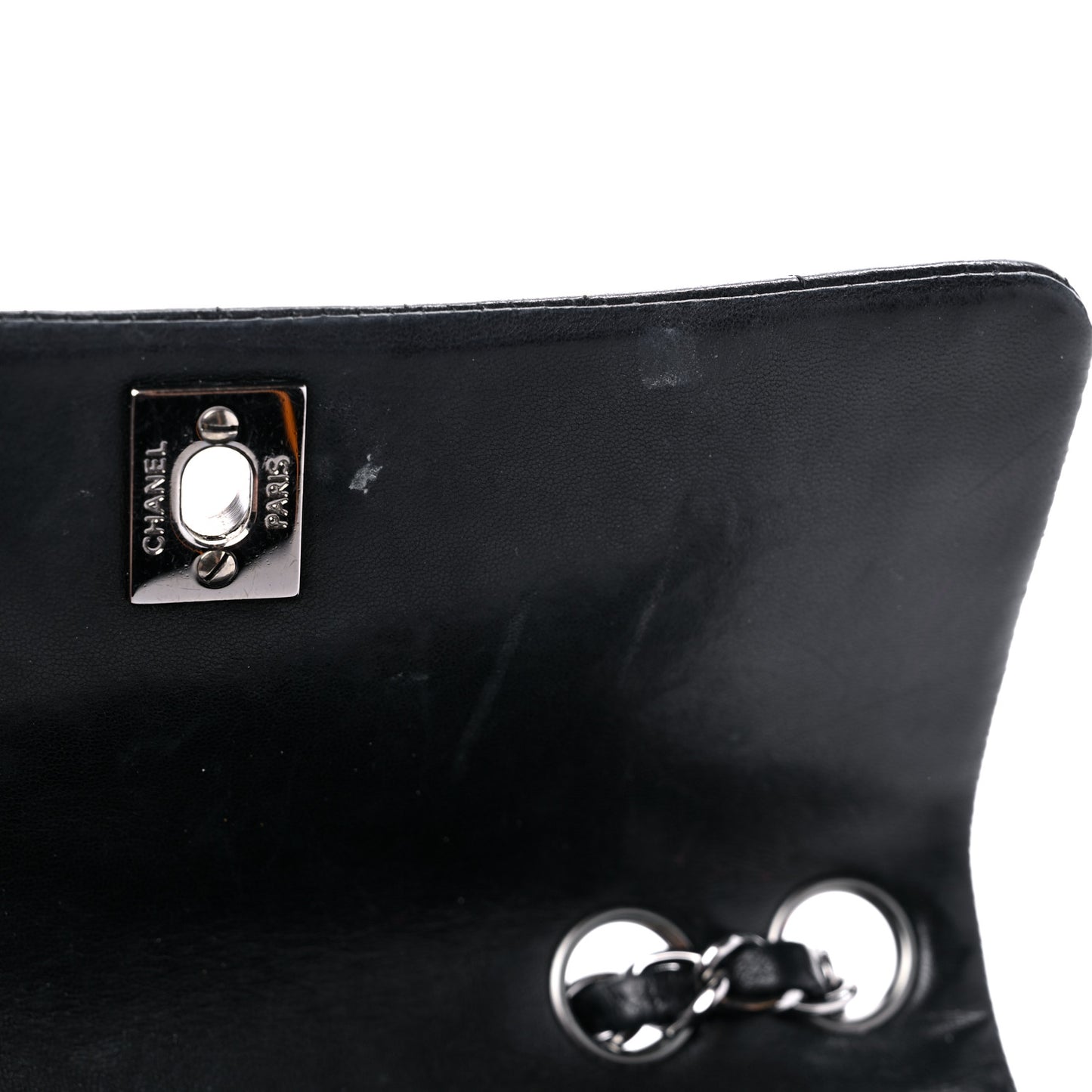 Lambskin Mini Lady Graphic Flap Black