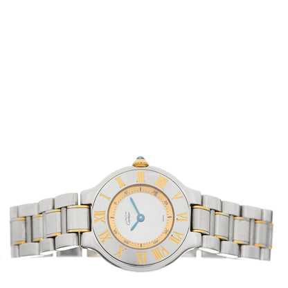 Cartier Stainless Steel 18K Yellow Gold 28mm Must De 21 Quartz Watch 2 of 5