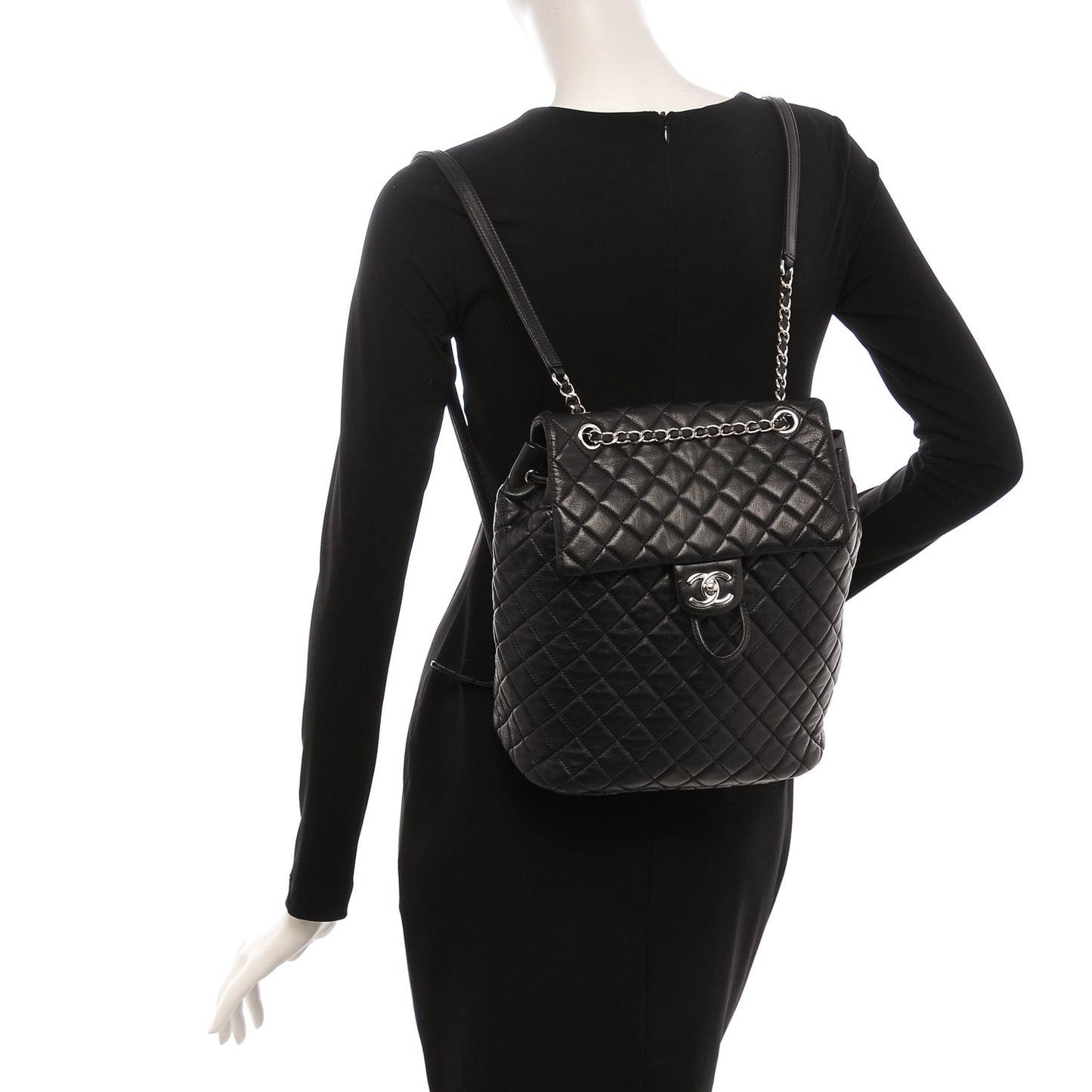 Lambskin Quilted Large Urban Spirit Backpack Black