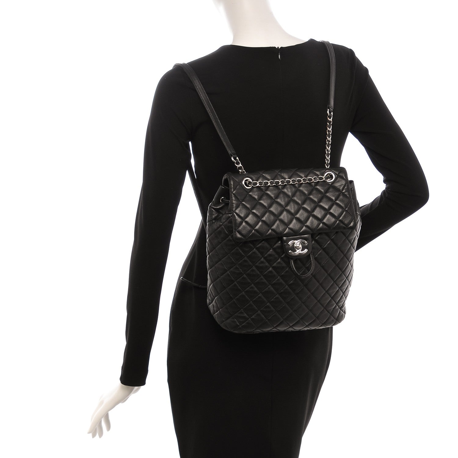 Chanel Lambskin Quilted Large Urban Spirit Backpack Black 2 of 7