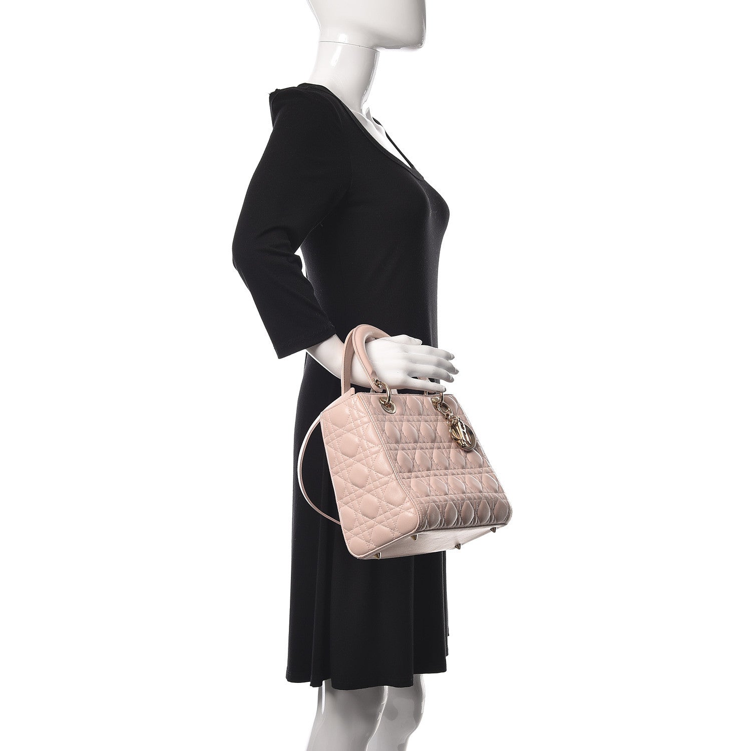 Christian Dior Lambskin Cannage Medium Lady Dior Light Pink 2 of 10