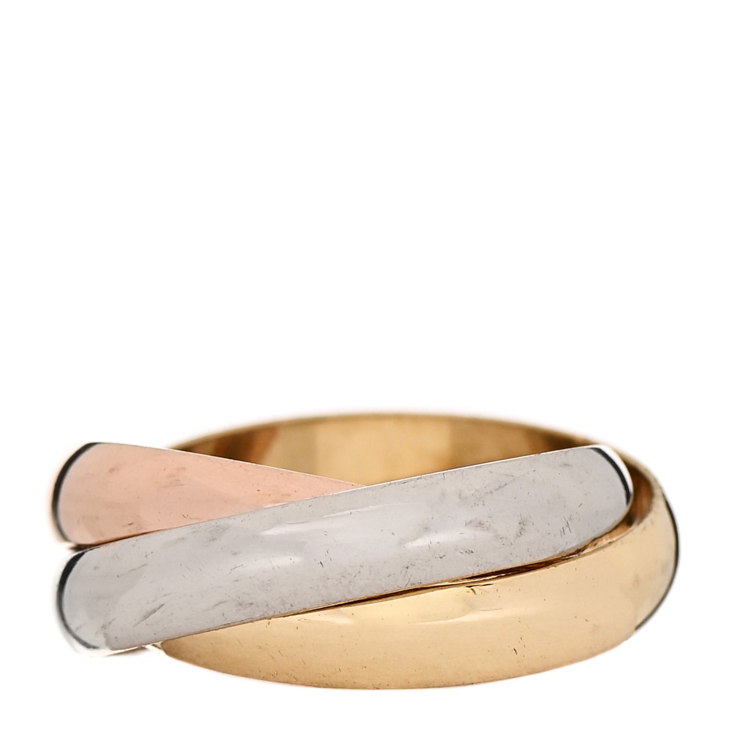 18K Pink Yellow White Gold Classic Les Must De Cartier Trinity Ring 49 4.75
