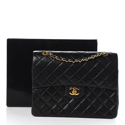 Chanel Lambskin Quilted Medium Double Flap Black 9 of 9