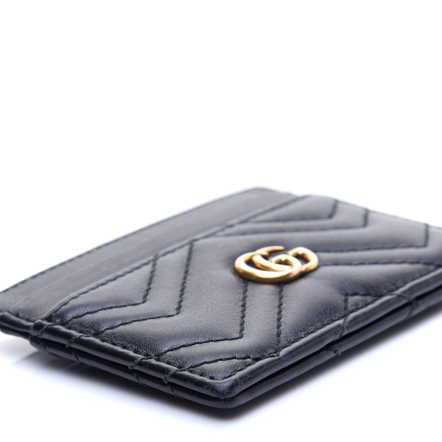 Gucci Calfskin Matelasse GG Marmont Card Holder Black 6 of 9