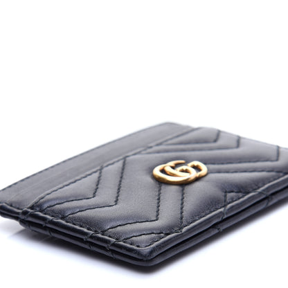 Gucci Calfskin Matelasse GG Marmont Card Holder Black 6 of 9