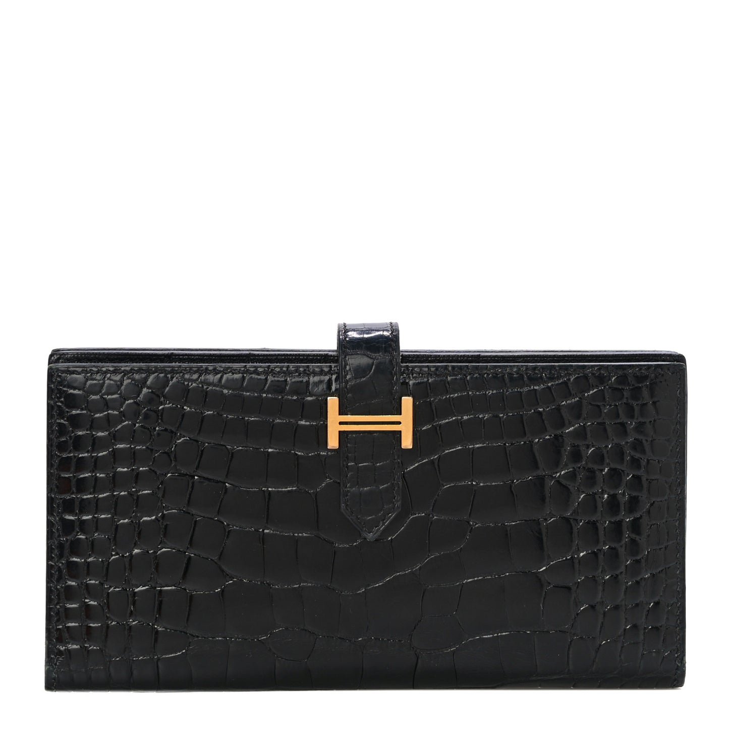Shiny Alligator Bearn Wallet Black