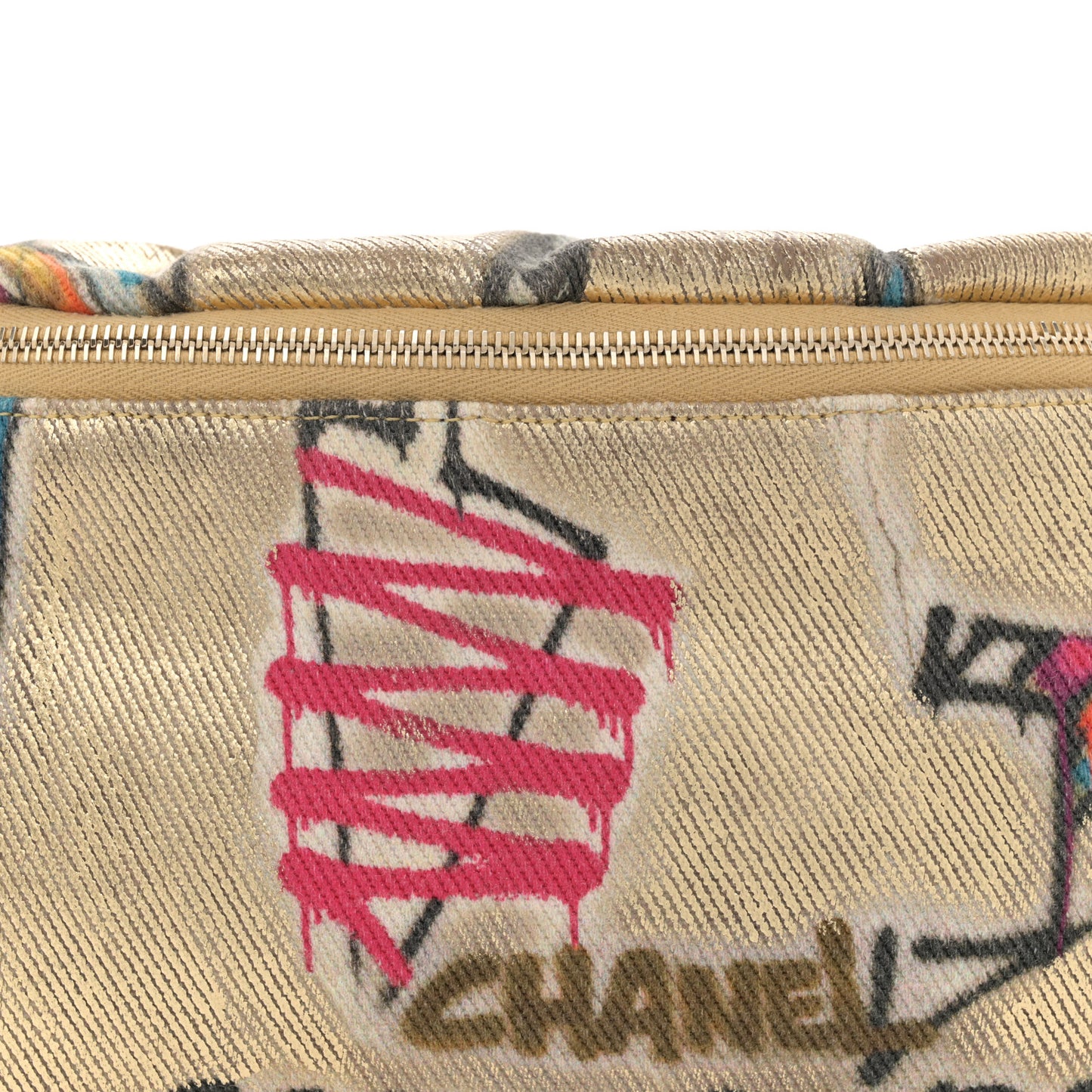 Graffiti Printed Canvas Street Spirit Waist Belt Bag Multicolor