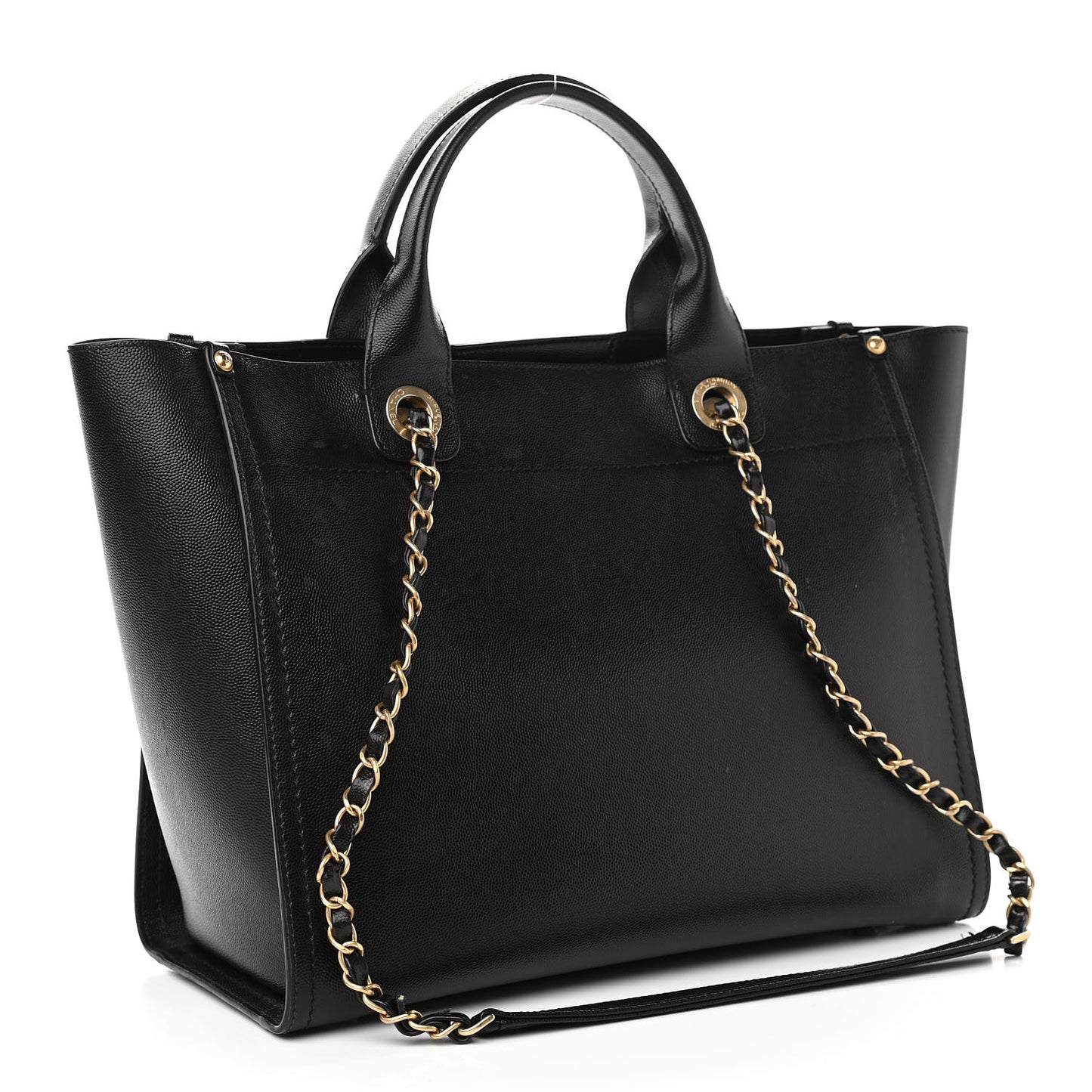 Caviar Small Studded Deauville Tote Black
