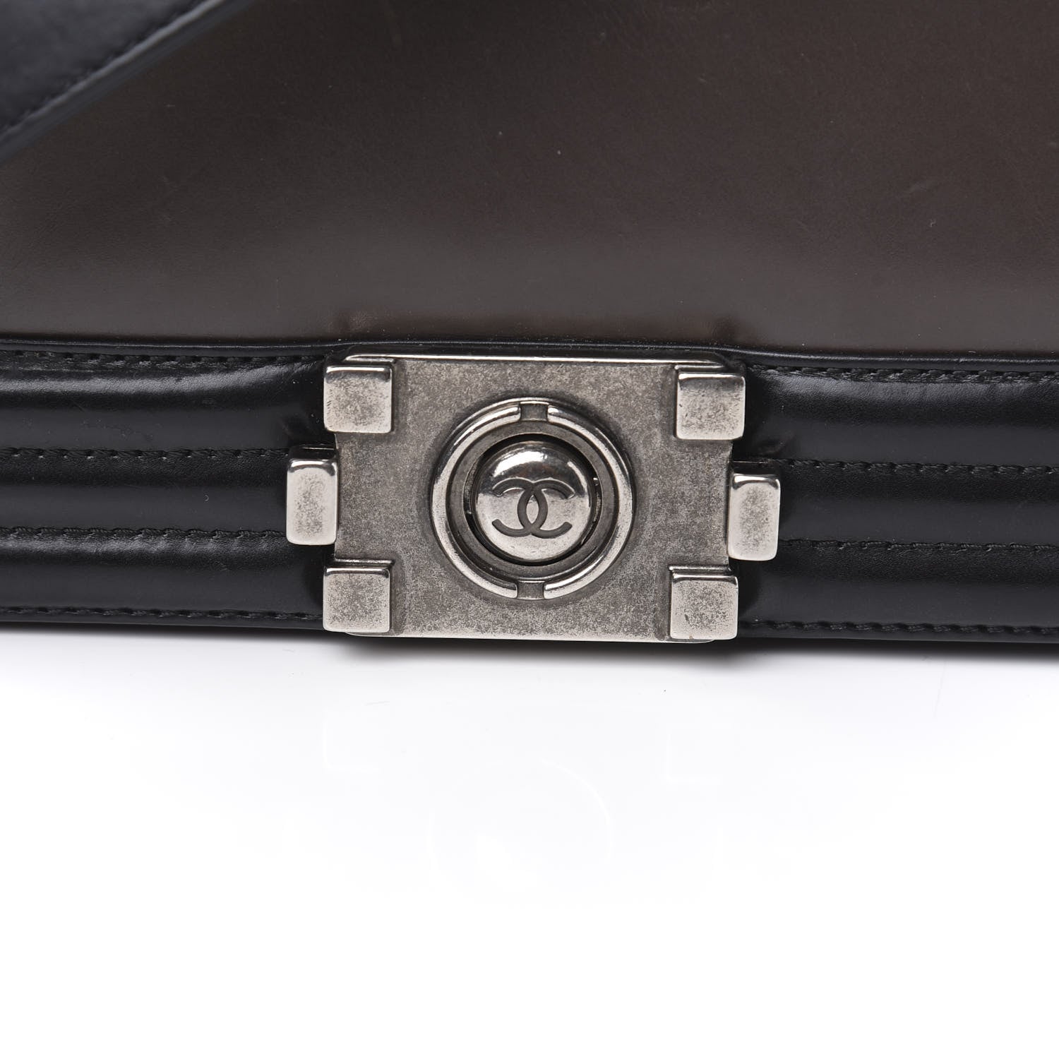 Chanel Glazed Calfskin Small Boy Flap Black Brown 11 of 14
