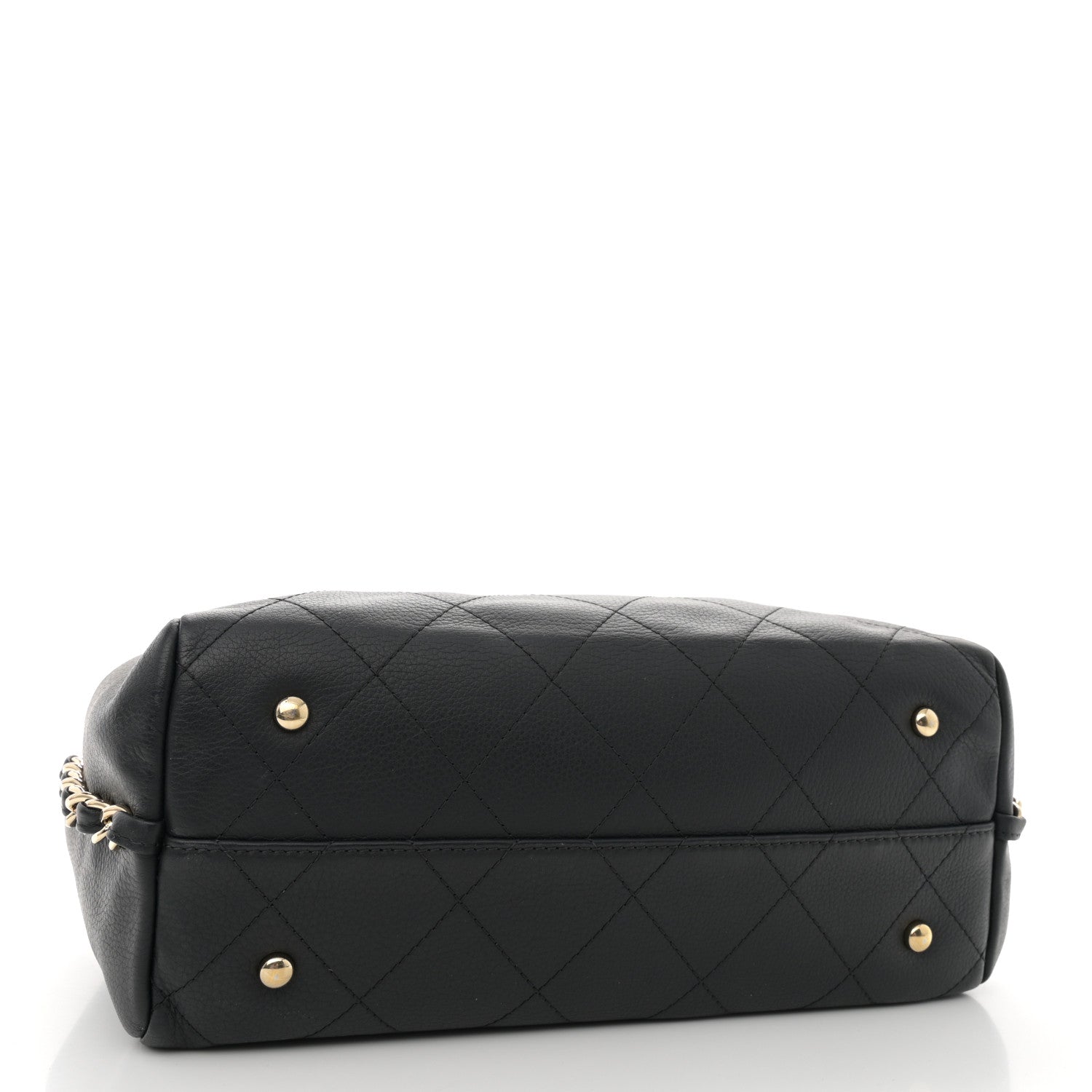 Chanel Bullskin Stitched Small Shopping Tote Black 4 of 12