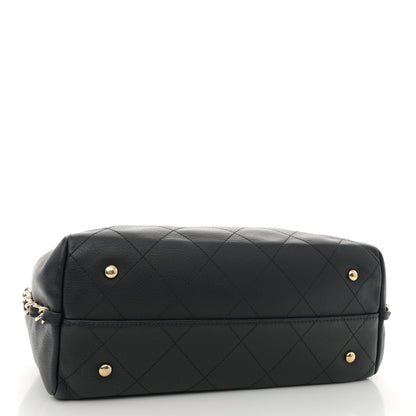 Chanel Bullskin Stitched Small Shopping Tote Black 4 of 12