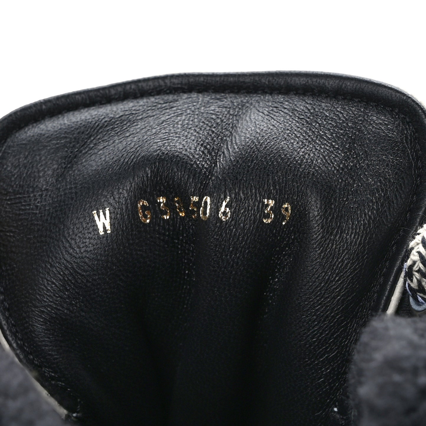 Lambskin Shearling Suede CC High Lace Up Boots 39 Grey Black