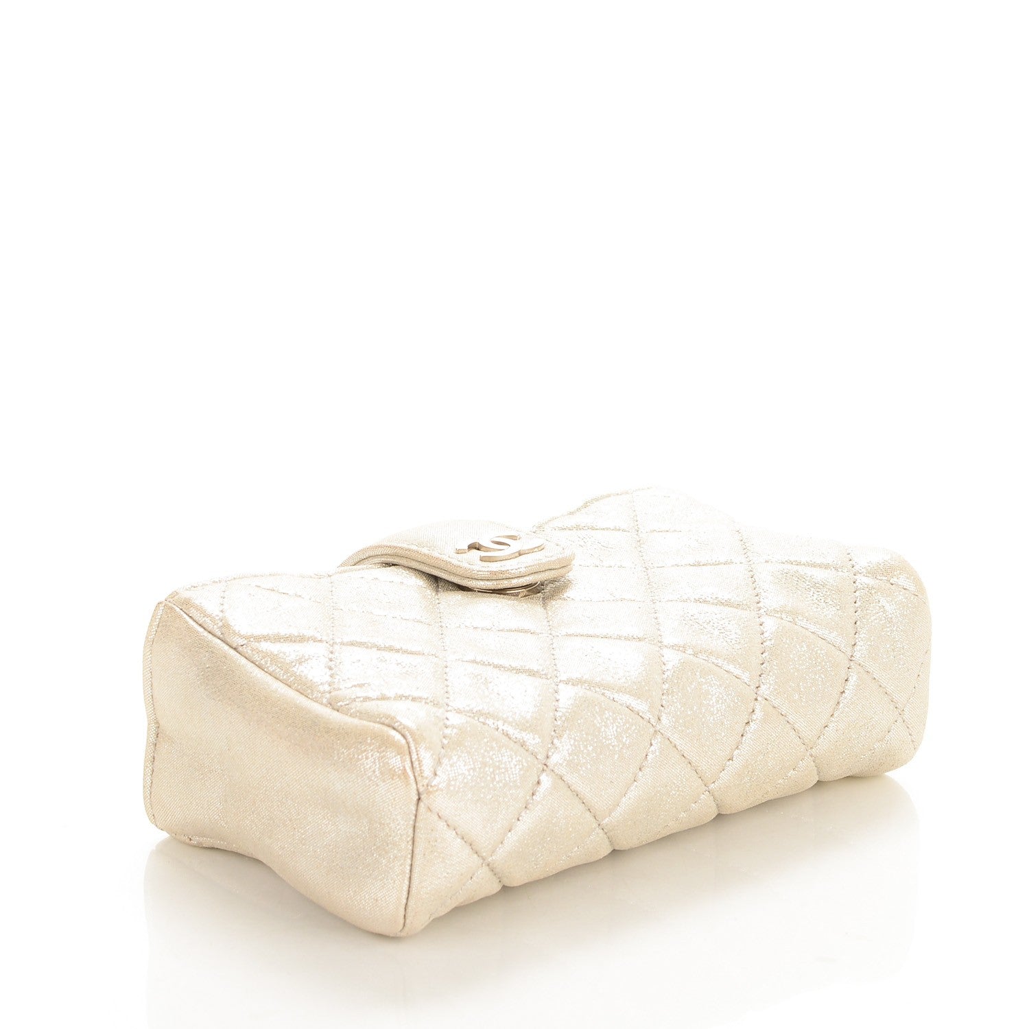 Chanel Iridescent Calfskin Quilted Mini Phone Holder Clutch Silver 4 of 8