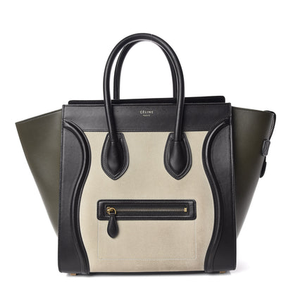 Celine Nubuck Smooth Calfskin Mini Tri-Color Luggage Olive 1 of 18