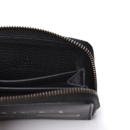 Gucci Calfskin Logo Zip Around Card Case Black 7 of 8