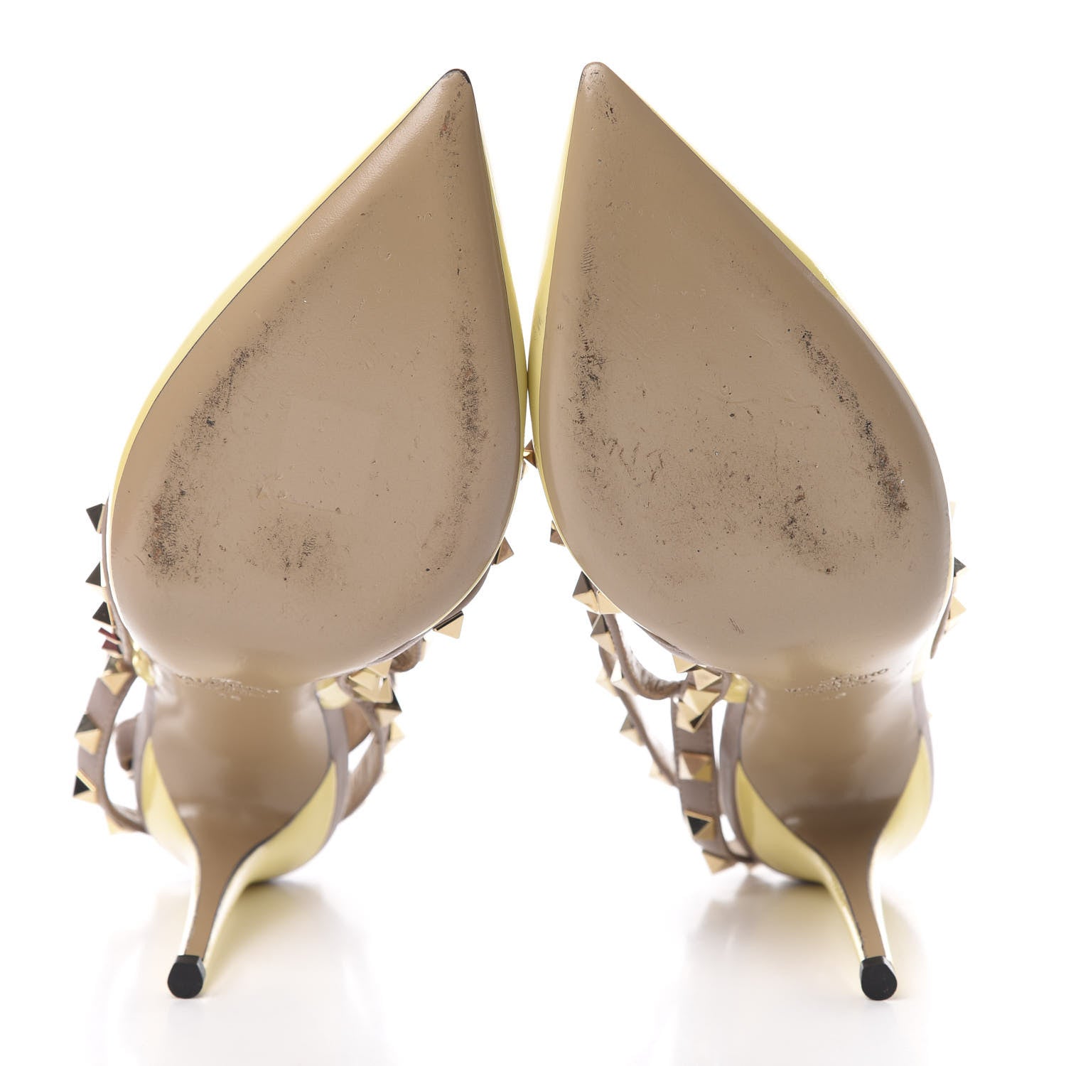 Valentino Garavani Patent Rockstud Ankle Strap 100mm Pumps 40 Water Yellow Poudre 5 of 15