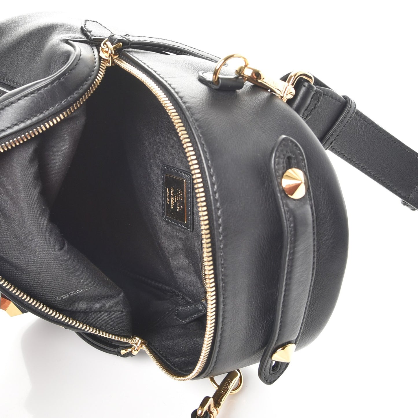 Vitello Dolce Studded Mini Backpack Black