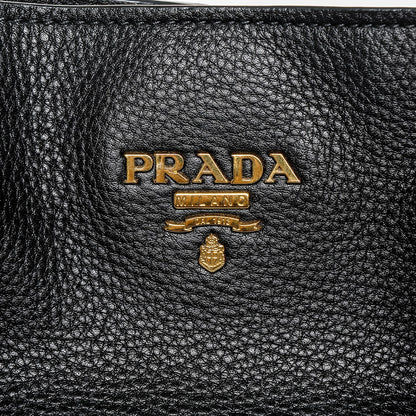 Prada Vitello Daino Zip Tote Nero Black 6 of 7