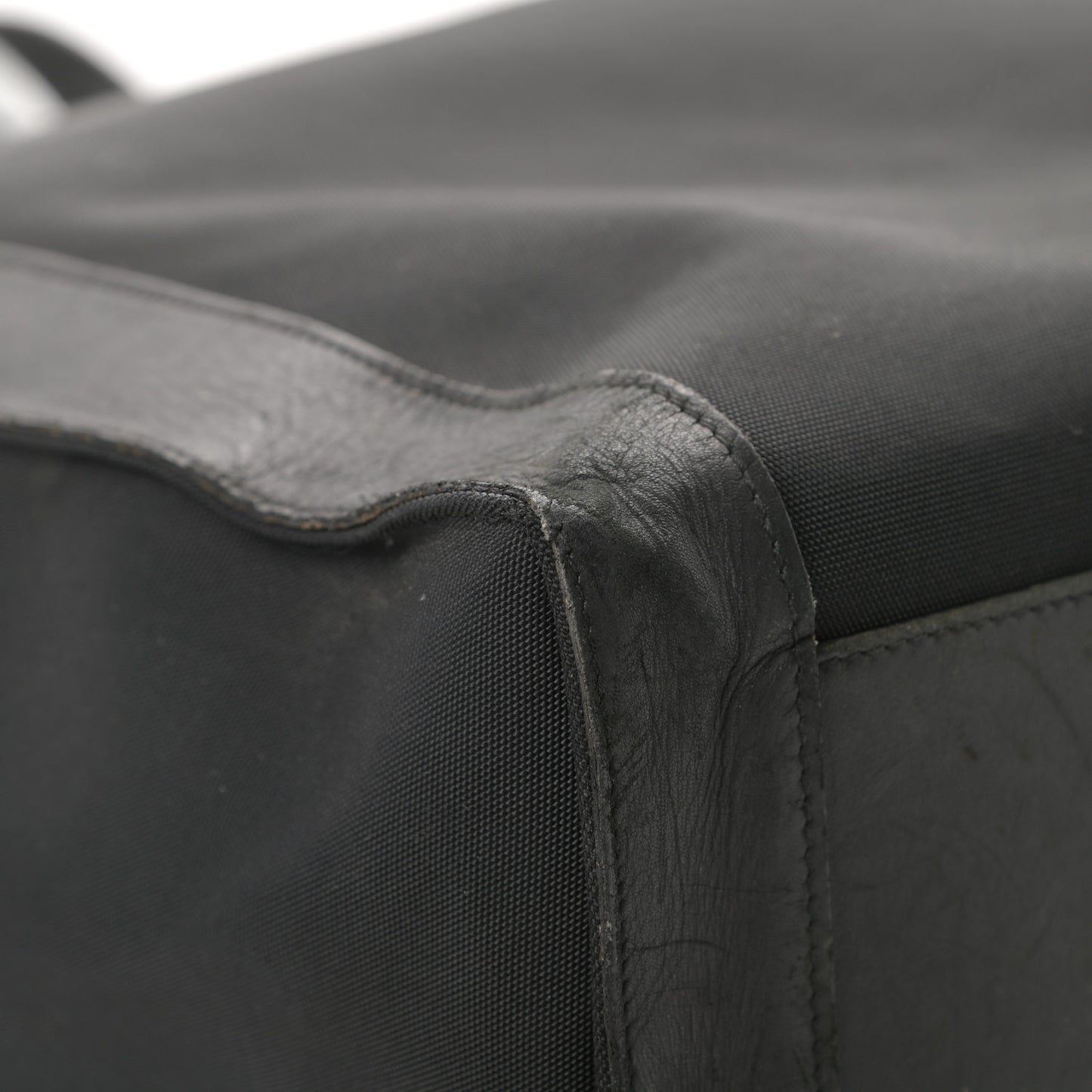 Nylon Calfskin Tote Black