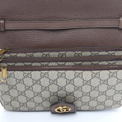 Gucci GG Supreme Monogram Web Ophidia Flap Messenger Bag Beige New Acero 6 of 9