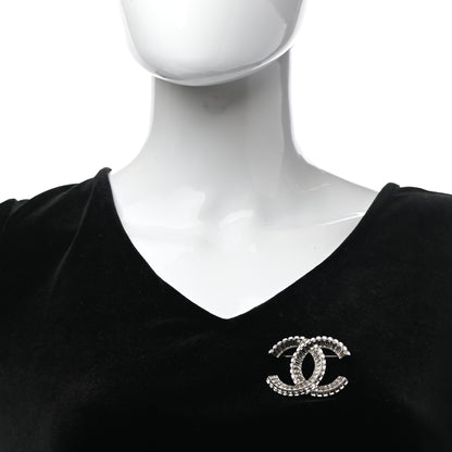 Chanel Baguette Crystal CC Brooch Silver 2 of 5