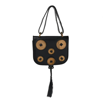 Salvatore Ferragamo Calfskin Whipstitch Kamelia Shoulder Bag Black 1 of 9