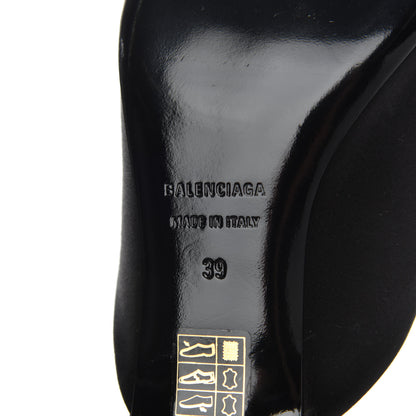 Balenciaga Satin Pointed Toe Knife 40mm Mules 39 Black 7 of 12