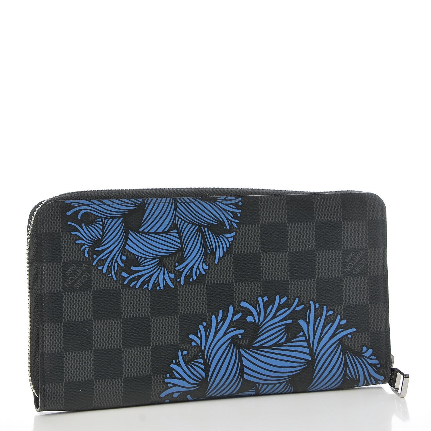Louis Vuitton Damier Graphite Rope Zippy Organizer Wallet Blue 3 of 7