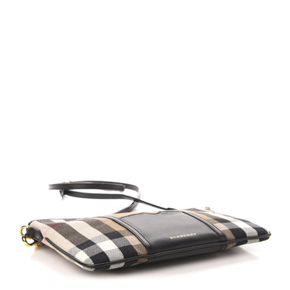 Burberry House Check Peyton Crossbody Clutch Bag Black 4 of 11