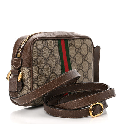 Gucci GG Supreme Monogram Web Mini Ophidia Shoulder Bag Brown 3 of 11