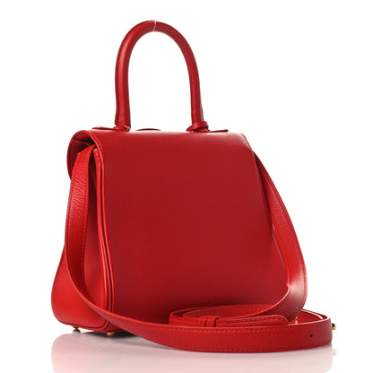 Delvaux Grained Calfskin Mini Brillant Satchel Red 3 of 10