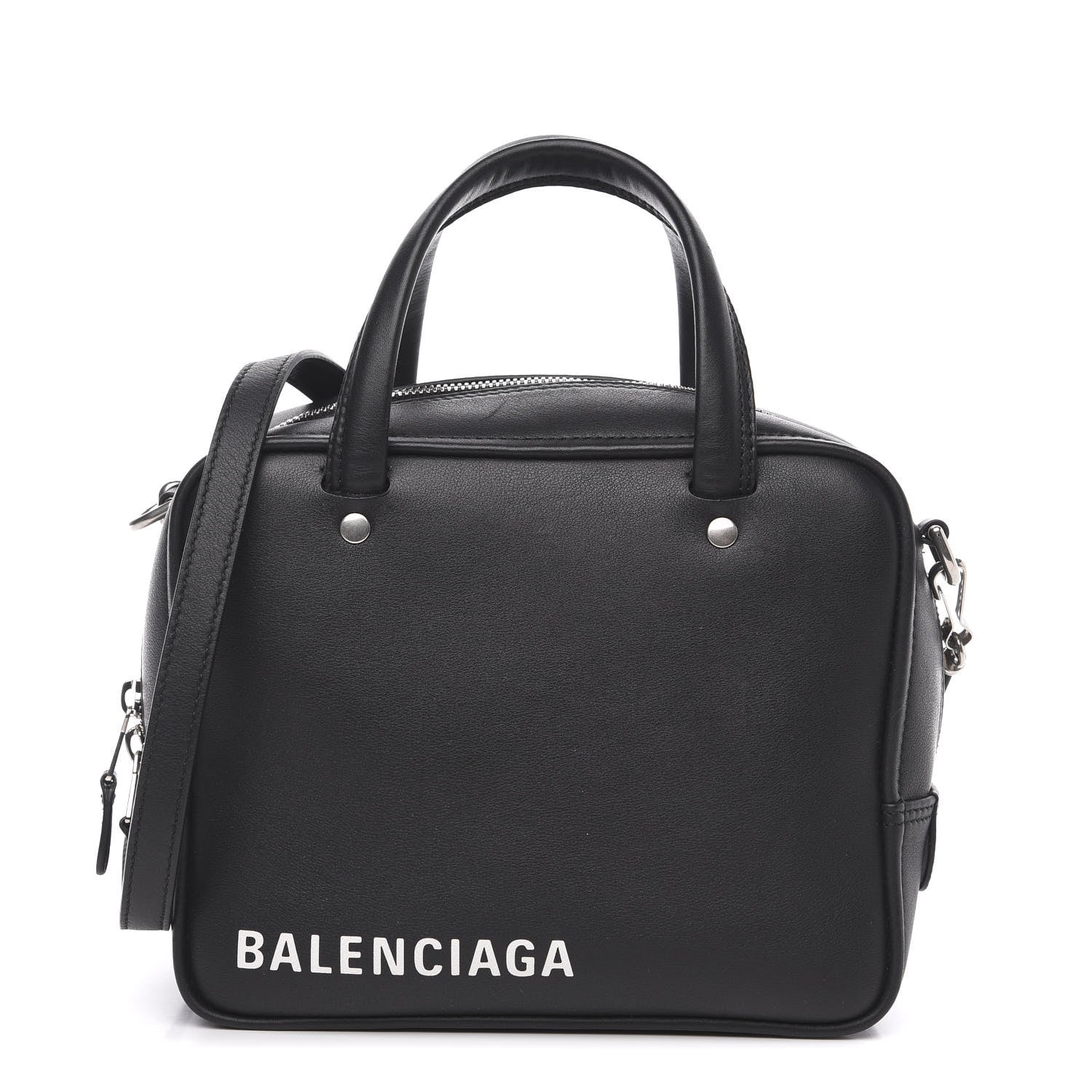 Balenciaga Shiny Day Calfskin XS Triangle Square Bag Black 1 of 9
