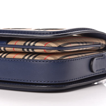 Burberry Smooth Calfskin 1983 Knight Check Grommet Chain Shoulder Bag Ink Blue 9 of 9