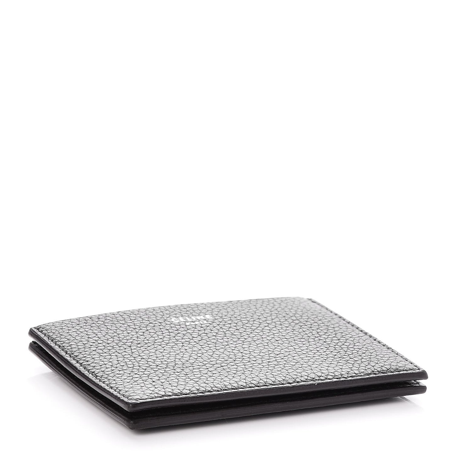 Drummed Calfskin Gusset Card Holder Black