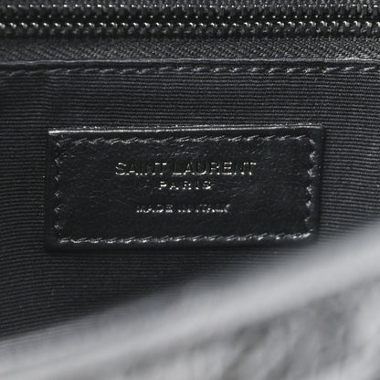 Saint Laurent Crinkled Calfskin Matelasse Monogram Medium Niki Chain Satchel Black 6 of 9