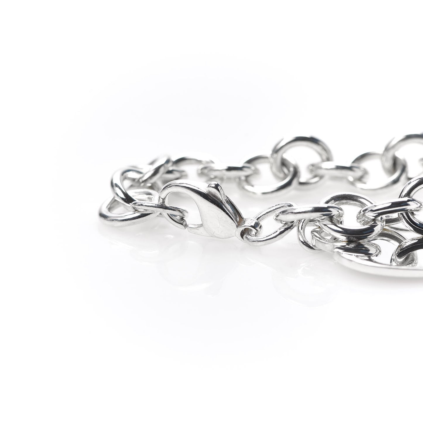 Sterling Silver Heart Tag Charm Bracelet