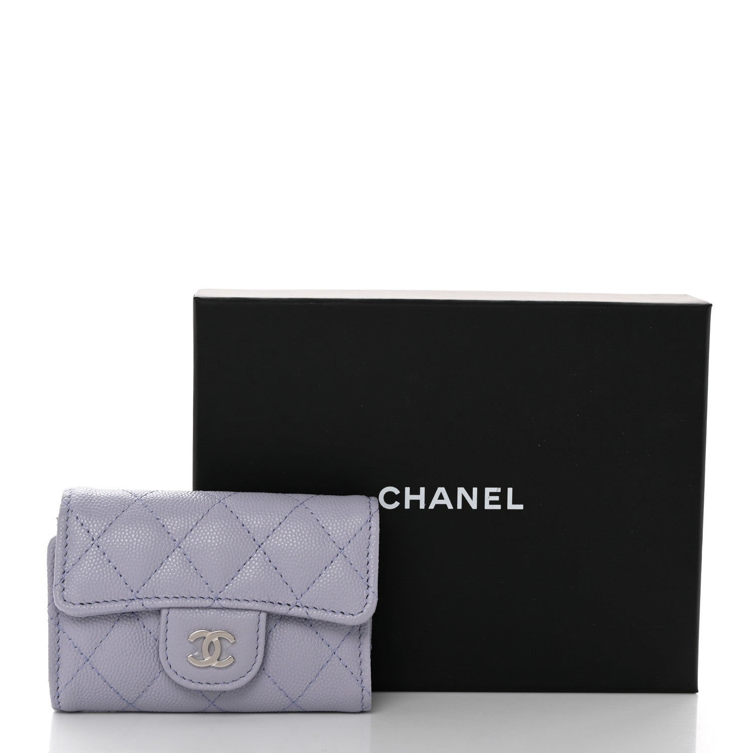 Chanel Caviar Quilted Classic 4 Key Holder Wallet Light Purple 9 of 9
