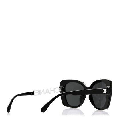 Chanel Acetate Strass Square Sunglasses 5422-B-A Black White 4 of 7