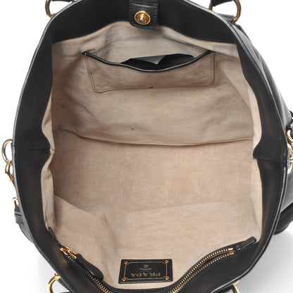 Prada Soft Calf Shopping Tote Black 5 of 15