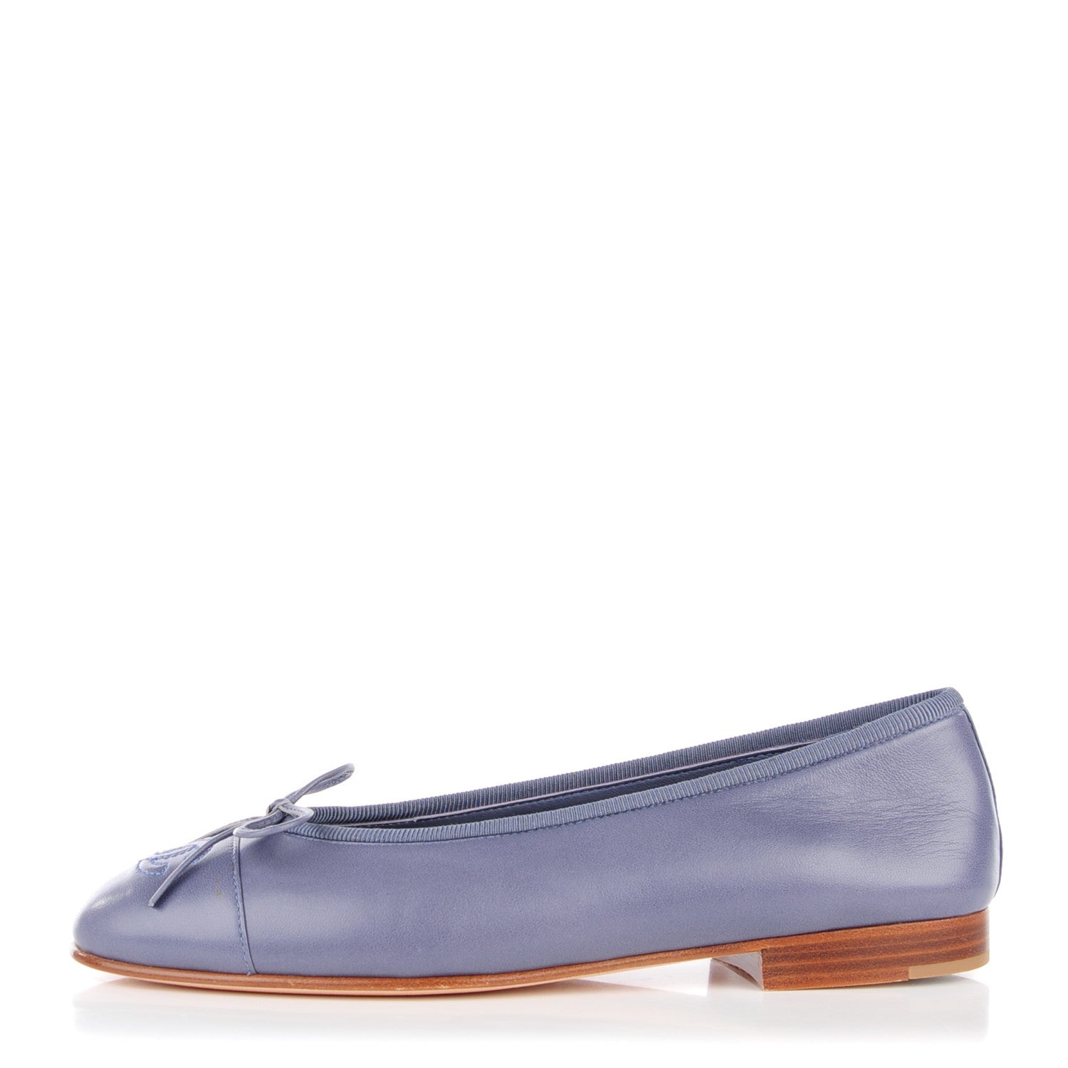 Chanel Lambskin CC Cap Toe Ballerina Flats 35 Purple 1 of 9