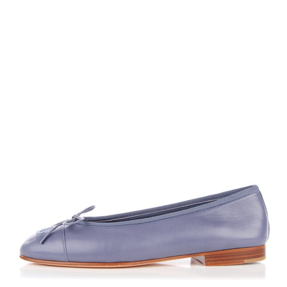 Chanel Lambskin CC Cap Toe Ballerina Flats 35 Purple 1 of 9