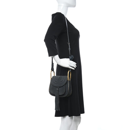 Chloe Suede Calfskin Braided Mini Hudson Shoulder Bag Full Blue 2 of 8