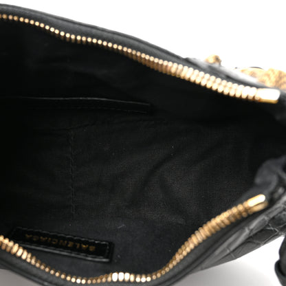 Balenciaga Extra Supple Calfskin Crocodile Embossed Le Cagole Shoulder Bag XS Black 5 of 13