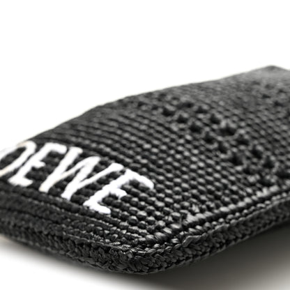 Loewe Raffia Logo Drawstring Pocket Crossbody Black 10 of 10