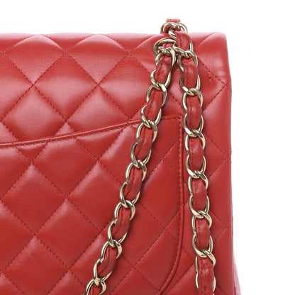 Chanel Lambskin Quilted Maxi Double Flap Red 12 of 18