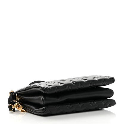 Louis Vuitton Lambskin Embossed Monogram Coussin PM Black 4 of 11