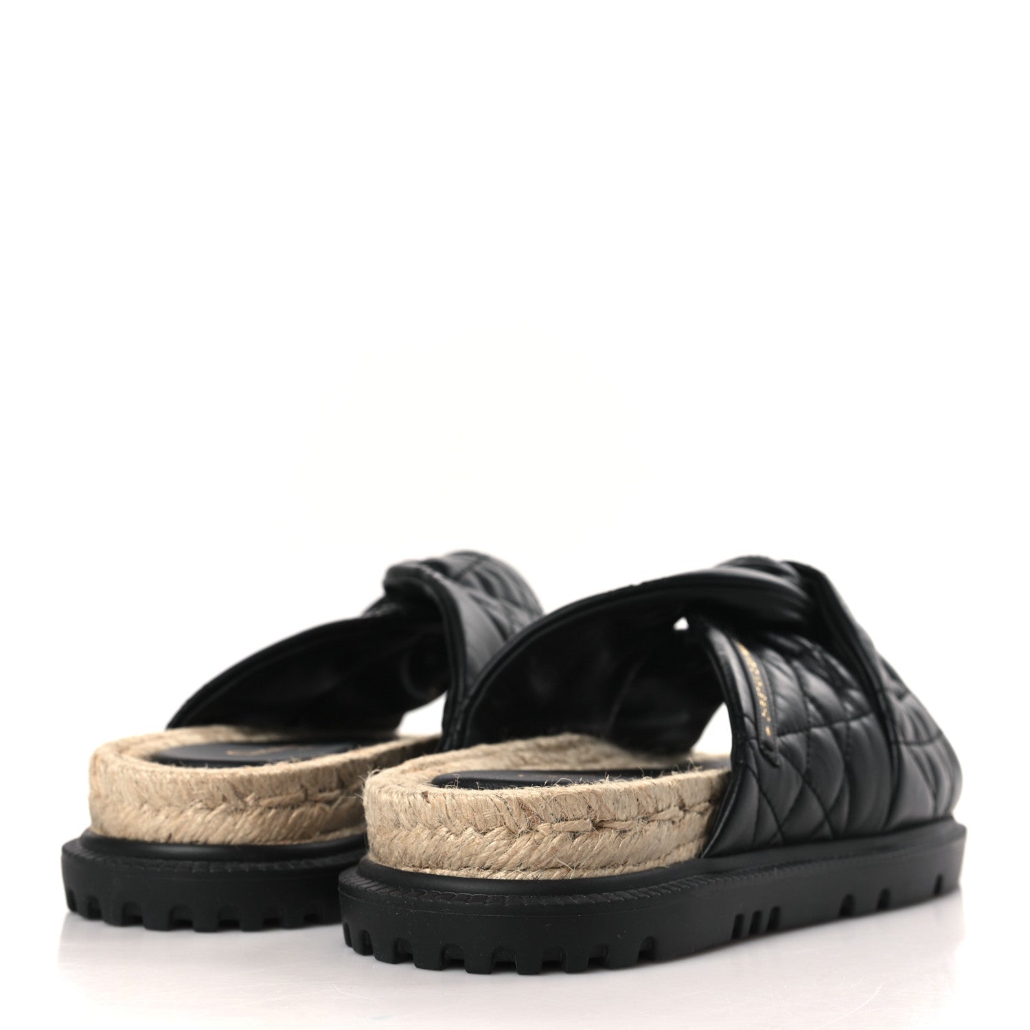 Christian Dior Calfskin Cannage Dtwist Espadrille Platform Sandals 39 Black 4 of 7
