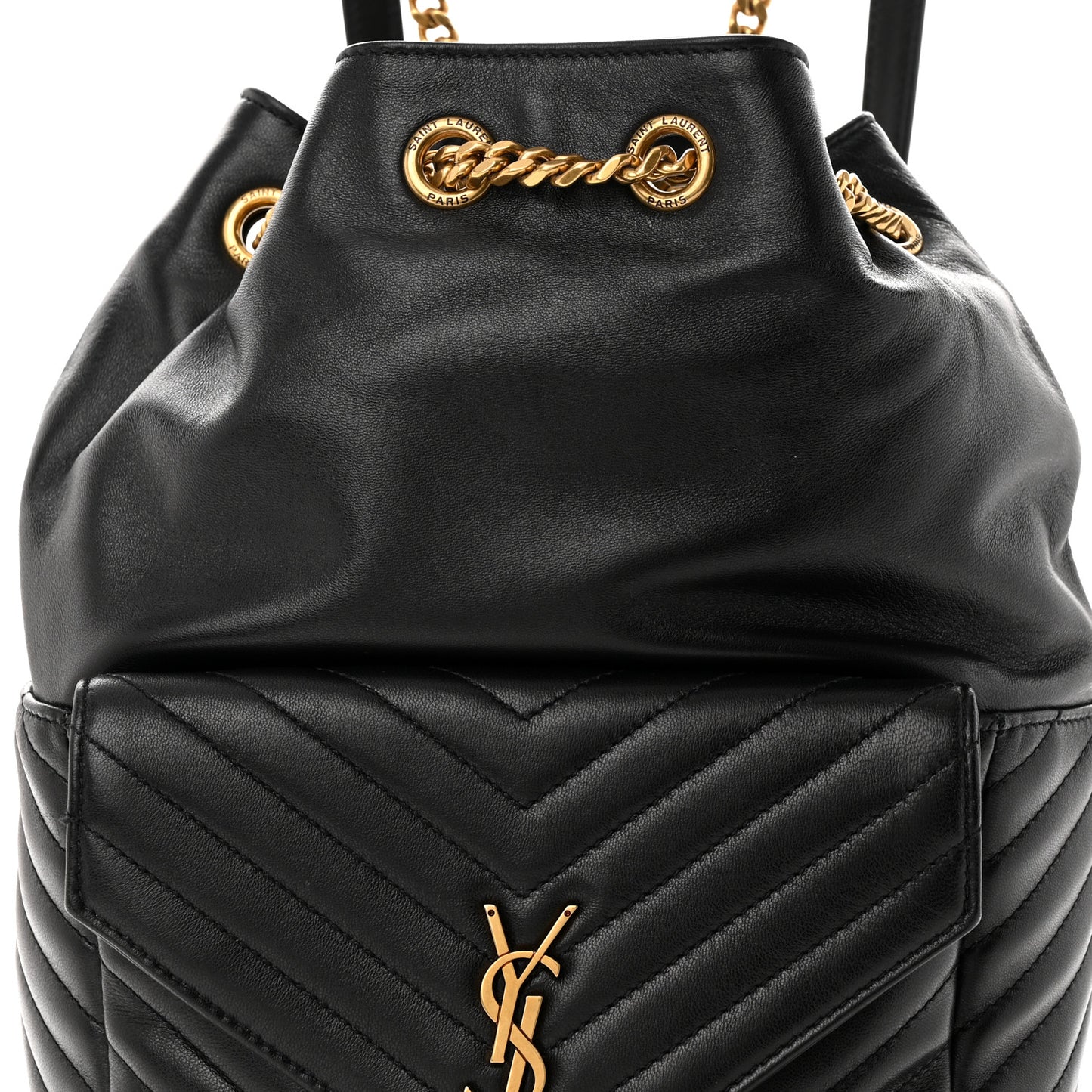 Lambskin Matelasse Monogram Joe Backpack Black