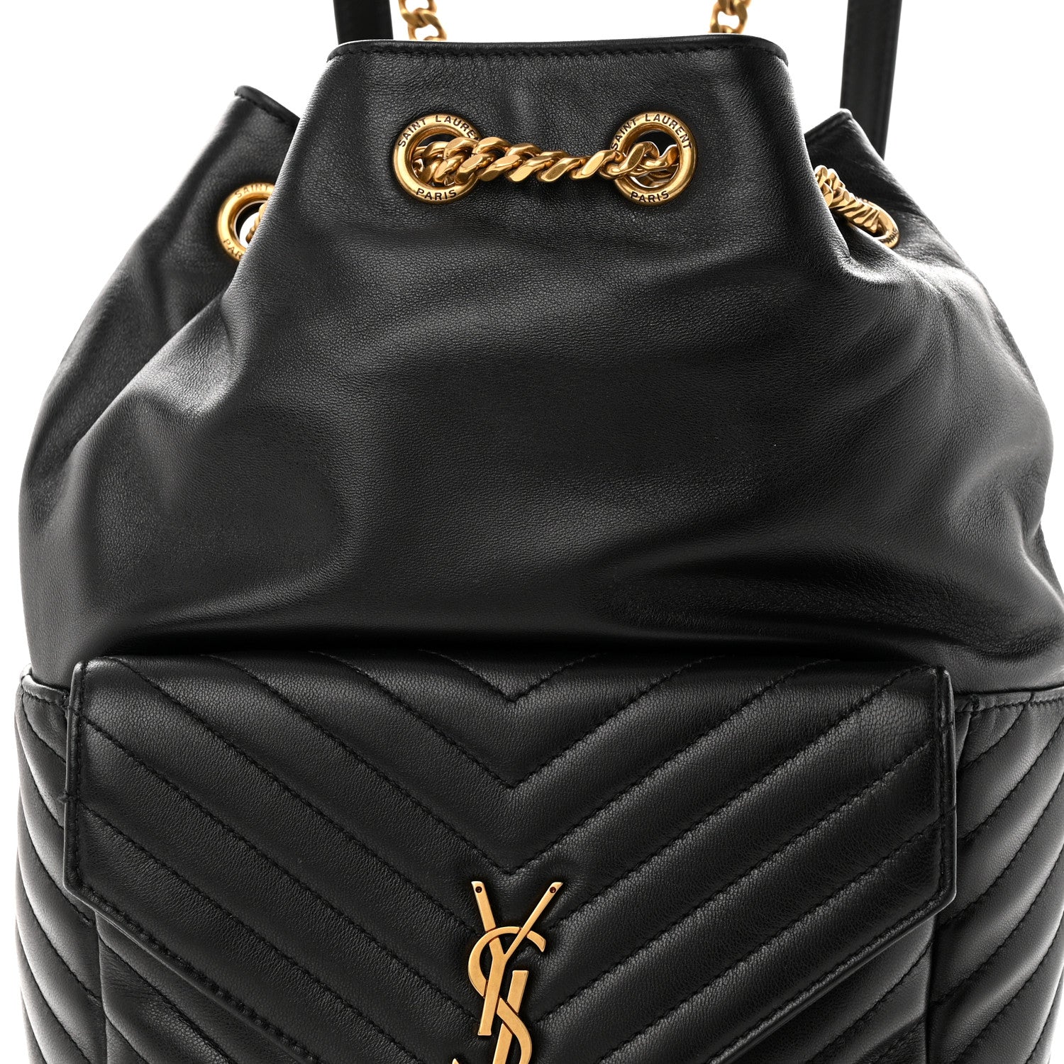 Saint Laurent Lambskin Matelasse Monogram Joe Backpack Black 8 of 11